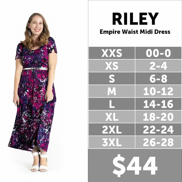 Lularoe Riley Dress Size MEDIUM Empire Waist Maxi - Picture 2 of 2